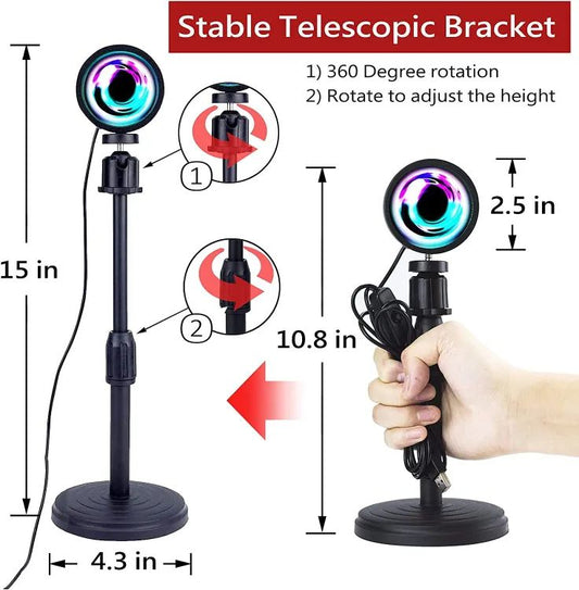 Sunset Lamp (WITH REMOTE) 16 Colors LED Changing 3-in-1